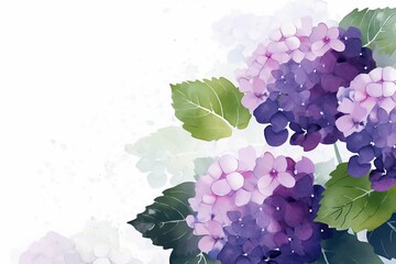 The illustration of hydrangea, AI contents by Midjourney