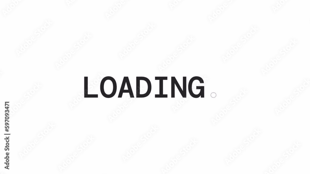 Aufkleber modern style bw loader animation. uppercase letters. text message 4k video footage on white backgrou