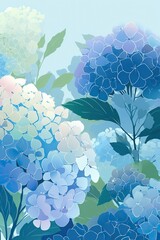The illustration  of hydrangea, ai contents by Midjourney