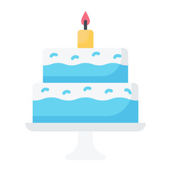Birthday Cake Flat Icon