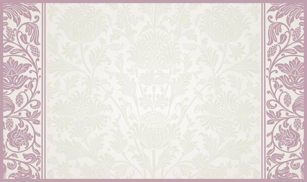 traditional wedding card design, paisley floral pattern , royal India	