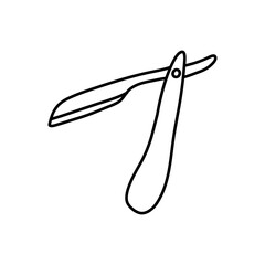 Razor, sharp razor blade doodle icon. Doodle Barber  razor  Vector illustration.