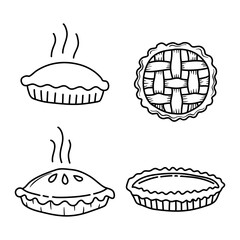 Set of illustration Homemade pie hand drawn sketch dessert. © fahmi
