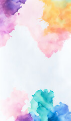 Fototapeta premium scattered watercolor abstract multicolor background, generative AI