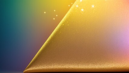 A Breathtaking Image Of A Gold Triangle With A Rainbow Background AI Generative