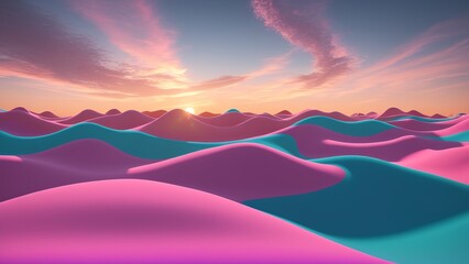 An Expressive Image Of A Sunset Over A Mountain Range AI Generative