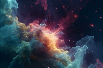 A high-definition space wallpaper featuring a nebula and stars. Generative AI
