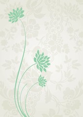 water lilies, traditional wedding card design, royal India	