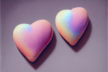 Painting of some colorfull hearts, perfect valentine's card