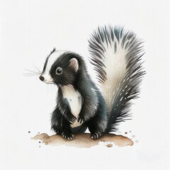 skunk watercolor style Generative AI