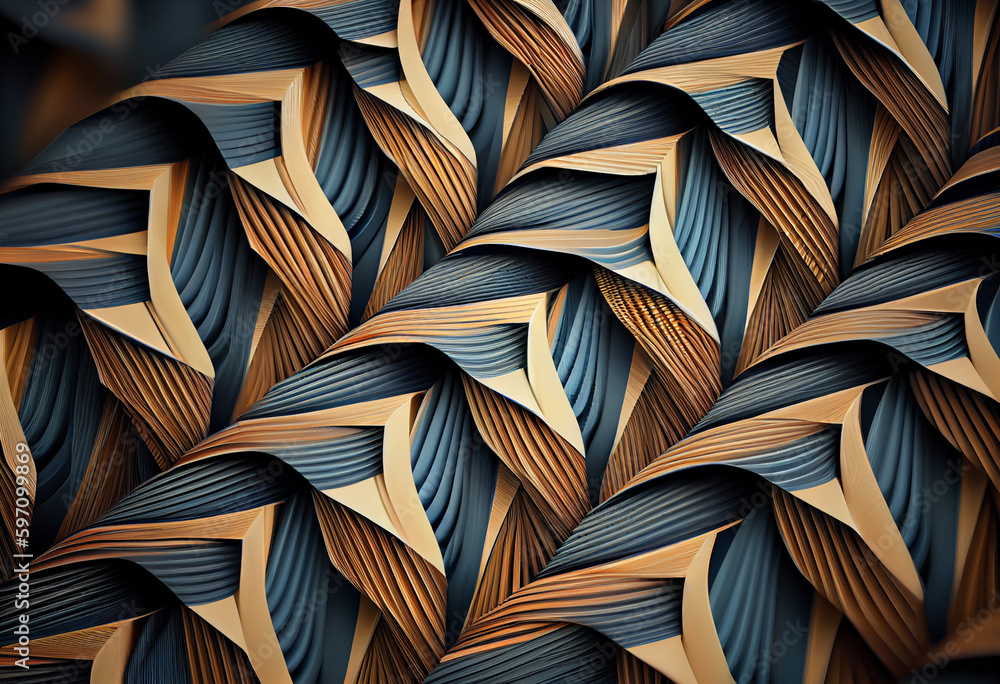 Aufkleber A mosaic of interlocking fish scales, each with its own unique color and texture. Generative AI technology.