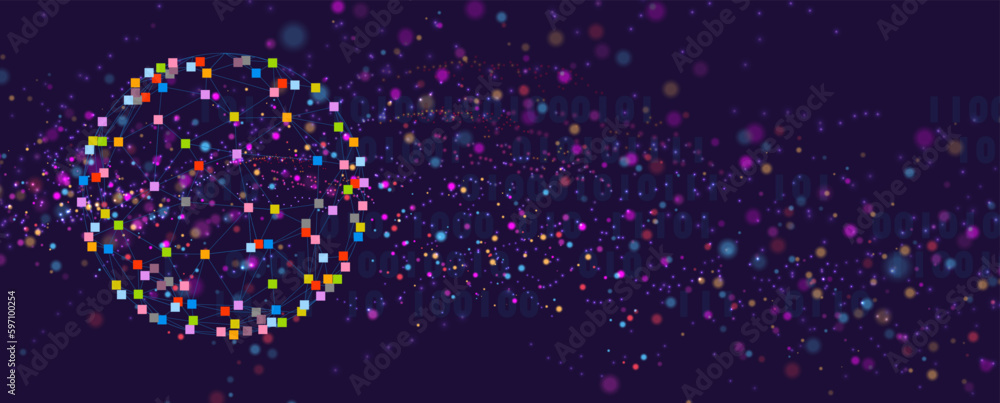 Poster Abstract circuit board futuristic technology processing background