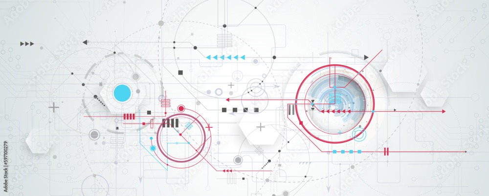 Poster Abstract circuit board futuristic technology processing background