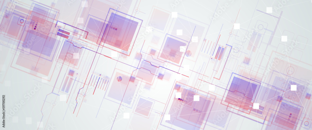 Poster Abstract circuit board futuristic technology processing background