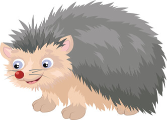 Cute little hedgehog icon vector. hedgehog cartoon character. Cute baby hedgehog cartoon on white background