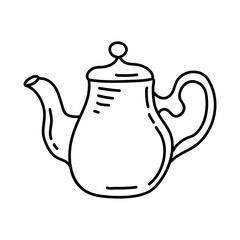 teapot vector doodle sketch isolated on white background