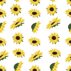 seamless pattern with sunflowers background.Eps 10 vector.