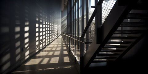 Architecture lines shadows light seven  created with generative AI