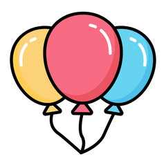 Ballons Line Color Icon