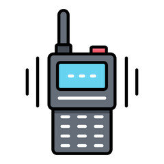 Walkie Talkie Line Color Icon