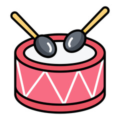 Drum Set Line Color Icon