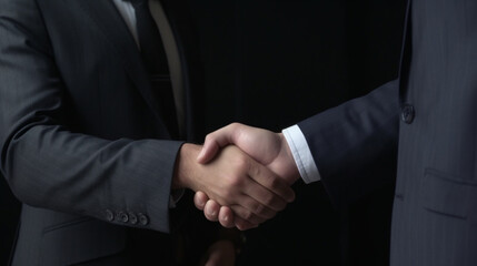 two businessmen shaking the hands while meeting, corporate 