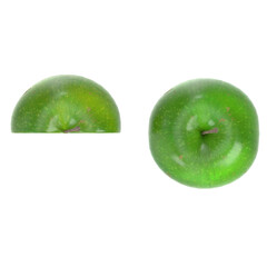 3D rendering illustration of two Granny Smith green apples