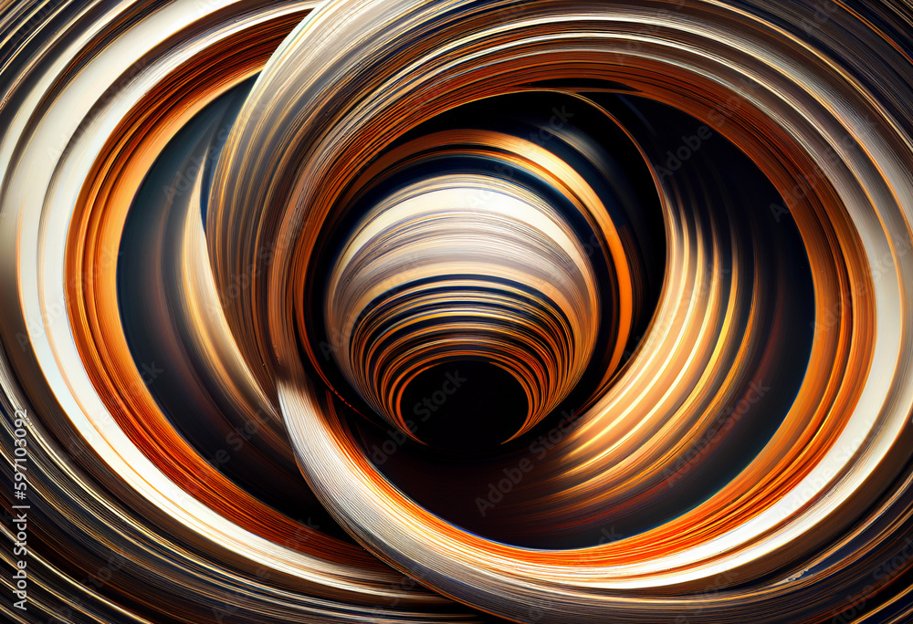 Fototapete a complex, multi-layered pattern of interlocking shapes that resembles the rings of saturn