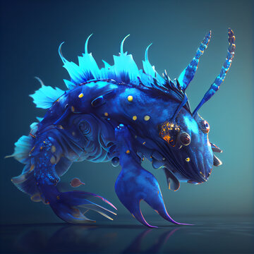 Blue glaucus under water | Blue dragon | Blue sea slug | Glaucus Atlanticus | 