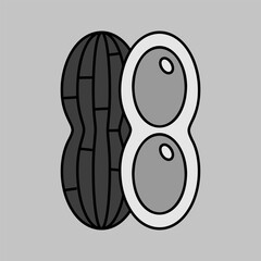 Peanut isolated design vector icon. Vegetable sign