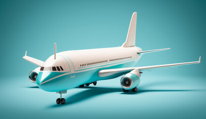 Naklejka na ściany i meble A 3d rendered model of aeroplane isolated on solid background