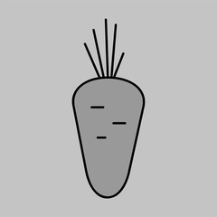 Carrot isolated design vector icon. Vegetable sign