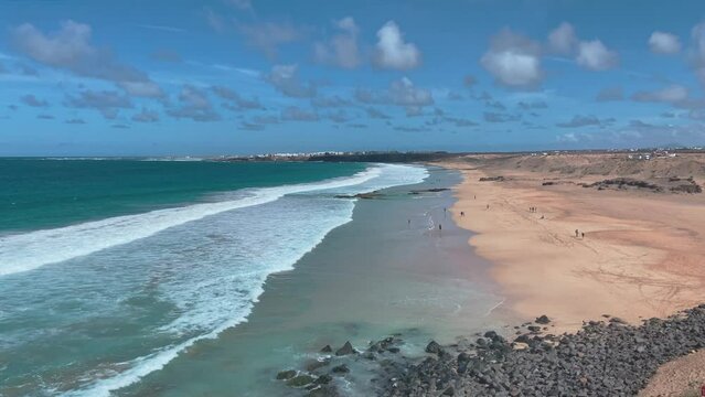Overview of Playa del Aljibe de la Cueva,  El Cotillo Fuerteventura