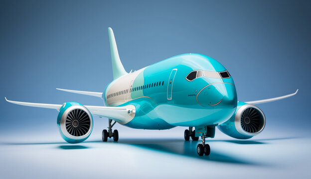 A 3d rendered model of  aeroplane isolated on solid background