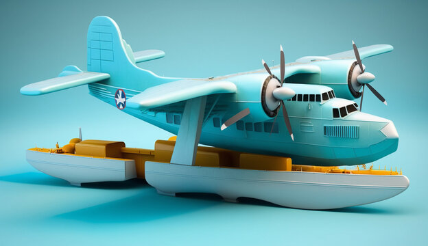 A 3d rendered model of  aeroplane isolated on solid background