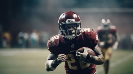 Sportsman player, American football players action on the stadium - Generative AI
