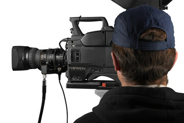 Closeup of a Camera Operator Filming