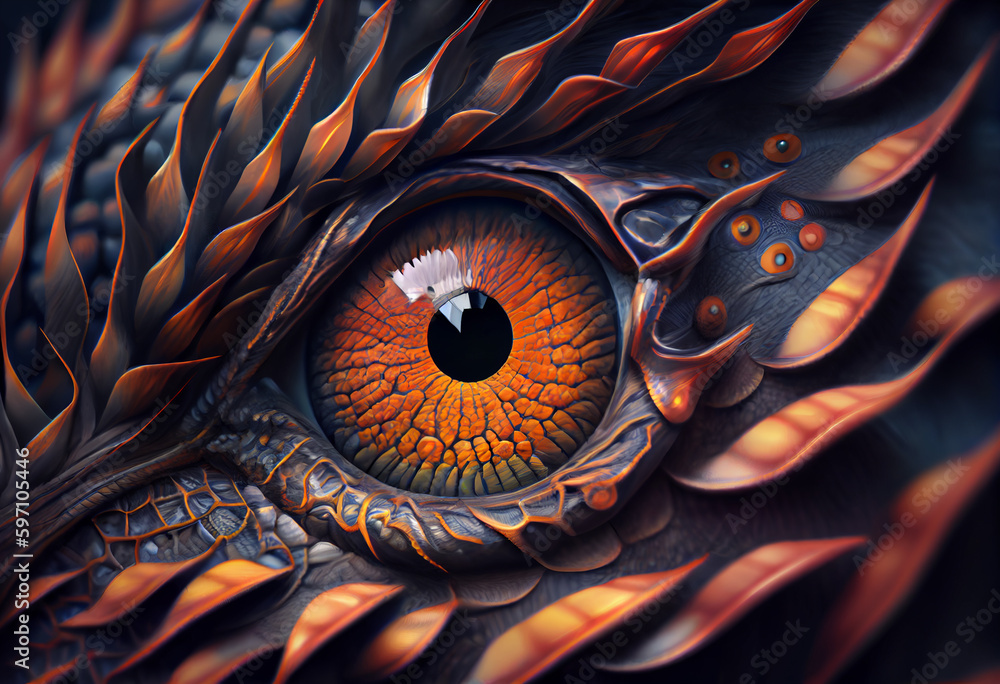 Poster close up of an eye of a person generative ai technology.