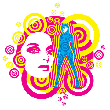 donna illustrazione stile sixties