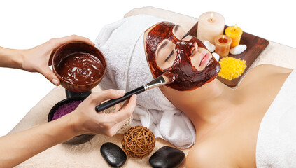Chocolate Luxury Spa facial Mask on woman