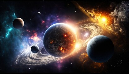 Fototapeta na wymiar universe space planet