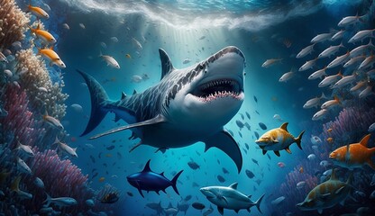 Fototapeta na wymiar shark in aquarium