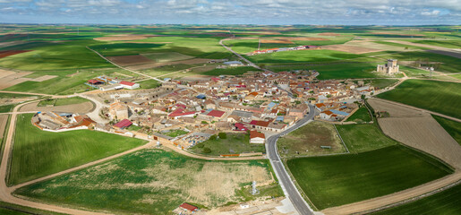 panoramic aerial view of Villalonso Castile and Leon Zamora Spain