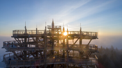 Fototapeta na wymiar oil tanker at sunset
