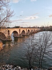 Naklejka premium bridge over the river
