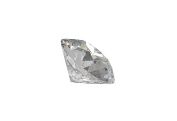 Shiny brilliant diamond placed on transparent background