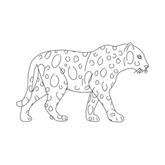 Sketch of Leopard drawn by hand. Vector hand drawn illustration.