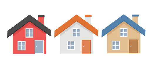 House vector set icon in flat style isolated on white background.