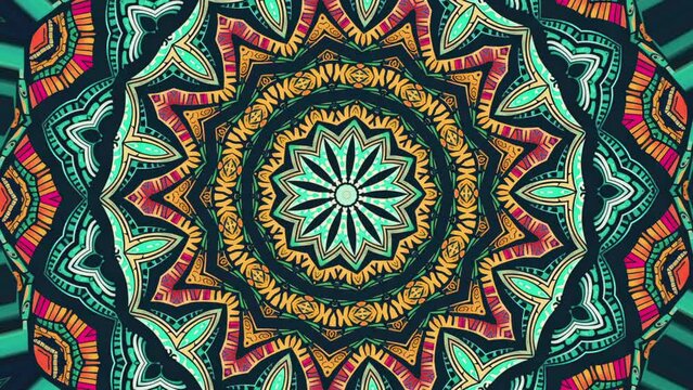 Endless Kaleidoscope Symmetry: Hypnotic Footage for VJ or Art Project. 