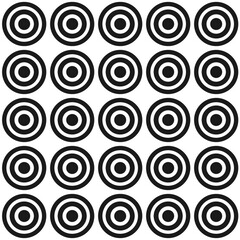 Seamless vector geometric stock pattern of circles of different diameters. Modern random colors.